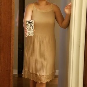 Blumarine Blugirl pleated lace trim slip dress